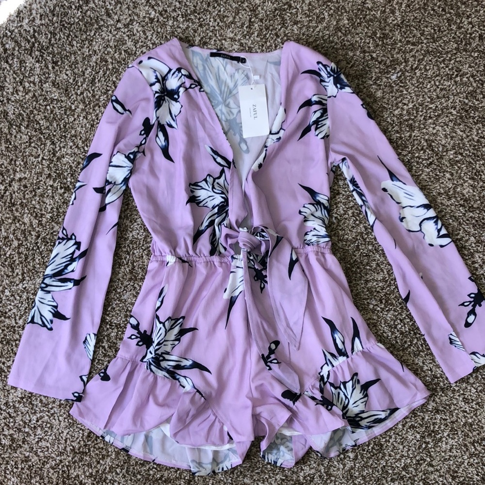 Purple Floral Romper